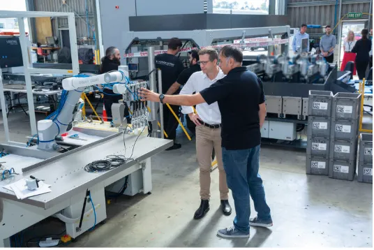 Chris Penk, small business manufacturing minister visits motion design